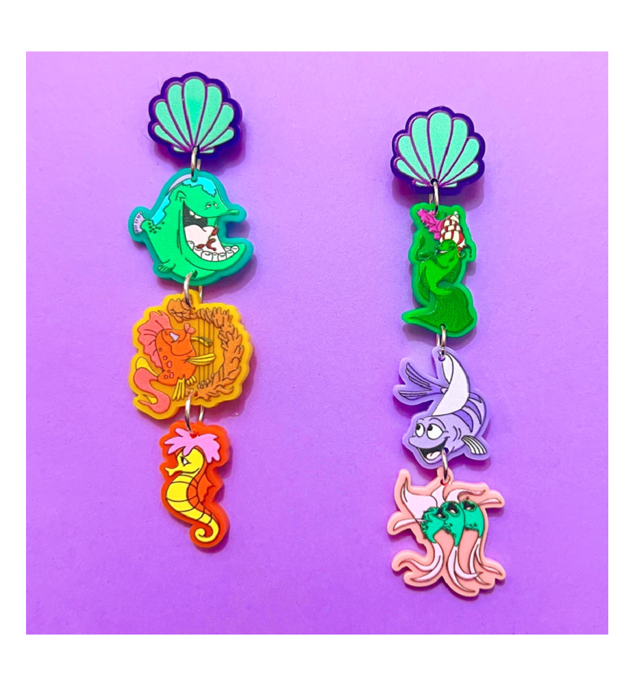 Boucles d'oreilles Ariel La petite sirène Les poissons