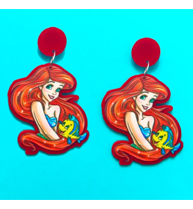 Boucles d'oreilles Ariel et Polochon La petite sirène
