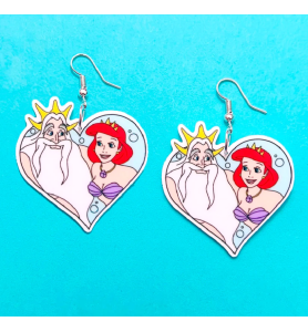 Boucles d'oreilles Triton et Athéna La petite sirène