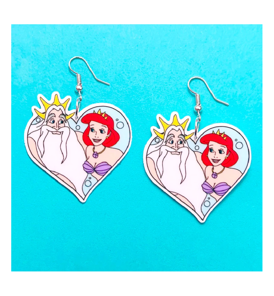 Boucles d'oreilles Triton et Athéna La petite sirène