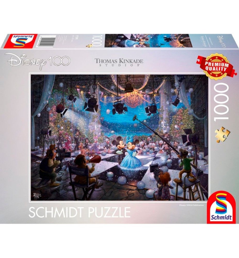 Puzzle 1000 pièces Disney 100 Ans Mickey et Minnie danse - Thomas Kinkade