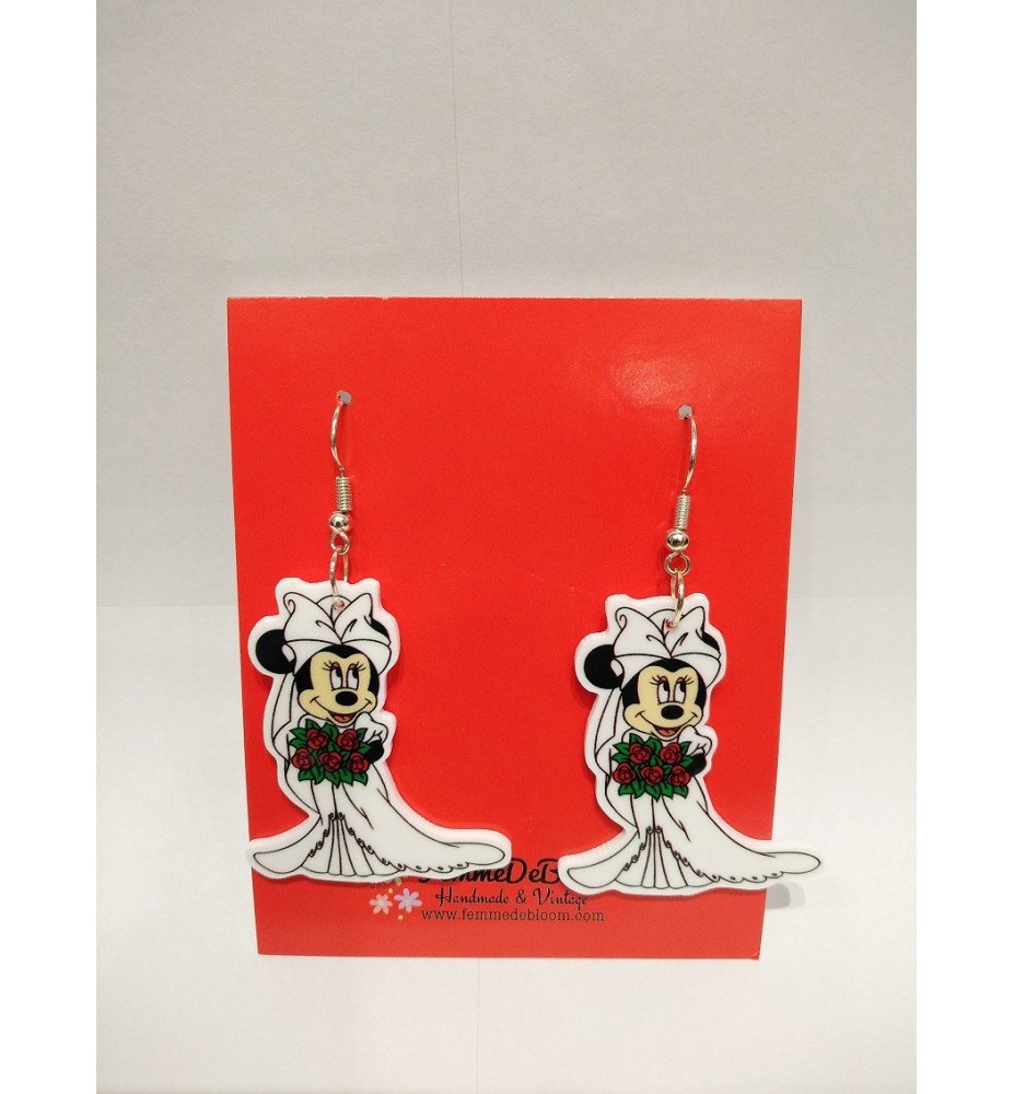 Boucles d'Oreilles Minnie Mariée - Mickey et ses Amis