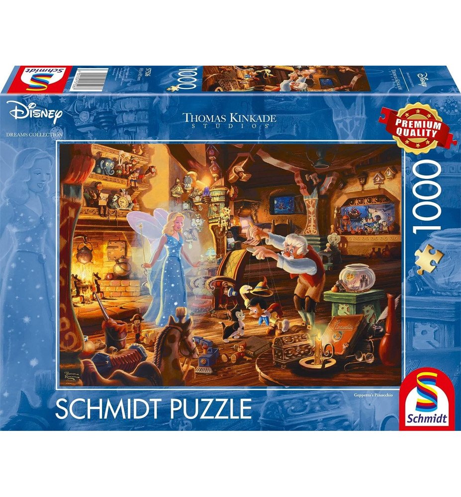 Puzzle 1000 pièces L'atelier de Gepetto Pinocchio - Thomas Kinkade