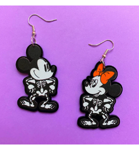 Boucles d'oreilles Fantaisie Mickey Minnie Squelette - Mickey Mouse