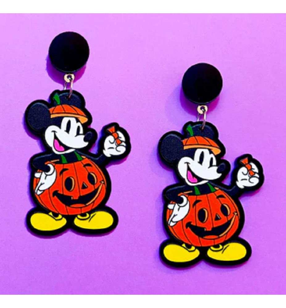 Boucles d'Oreilles Mickey dans Citrouille