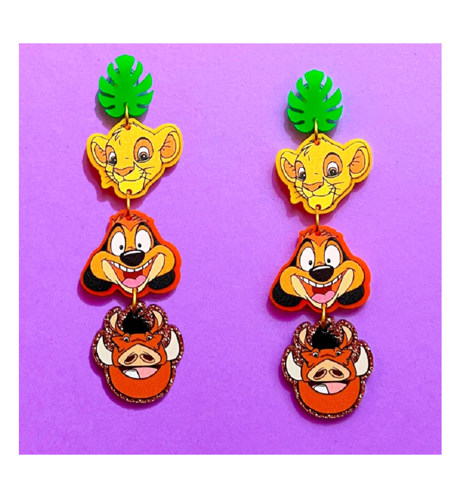 Boucles d'oreilles Fantaisie Simba, Timon et Pumba - Le roi lion