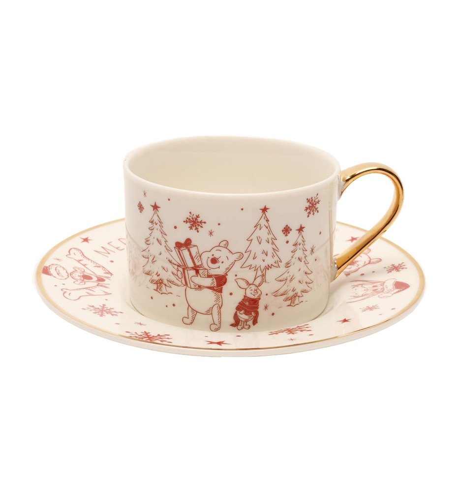 Tasse + sous tasse Winnie l'ourson Noël