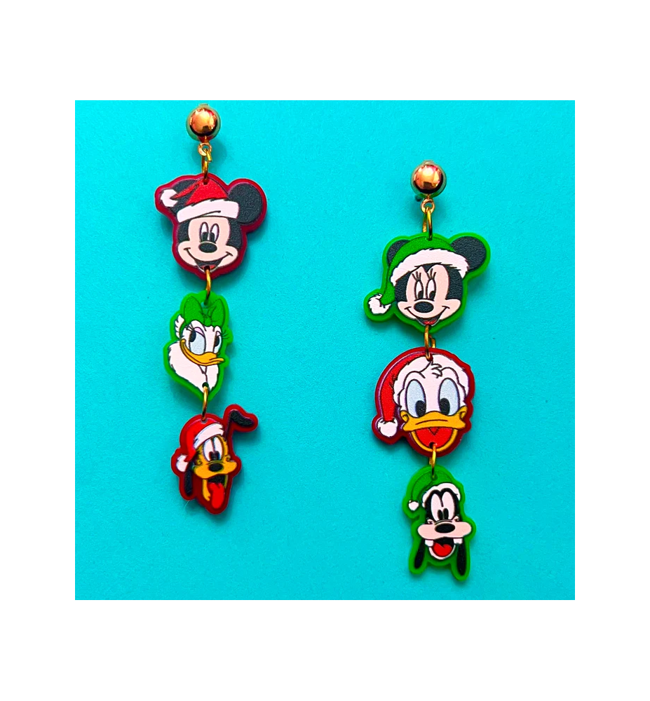 Boucles d'oreilles Mickey et ses amis noël