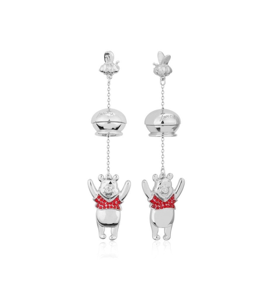 Boucles d'oreilles Winnie l'ourson plaqué or blanc- Couture Kingdom