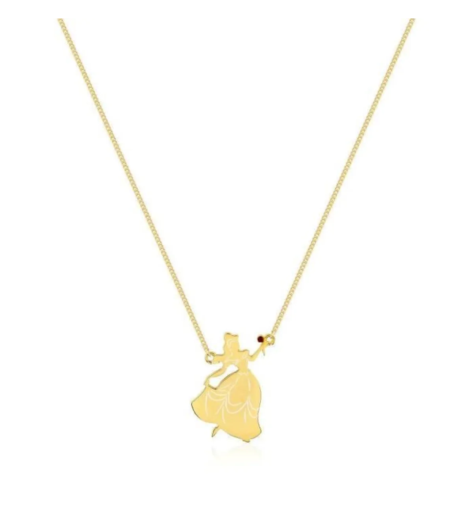 Collier La Belle et la Bête plaqué or jaune- Couture Kingdom