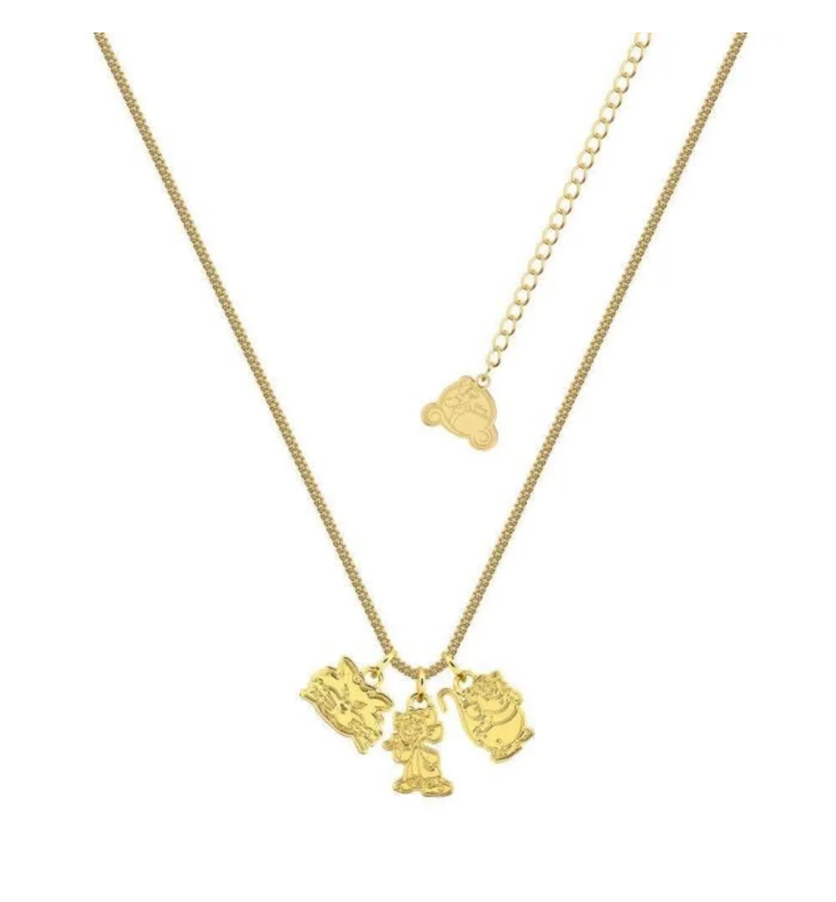Collier Cendrillon , Gus Gus , Jack et Lucifer couleur Or - Couture Kingdom