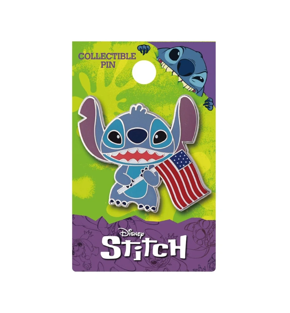 Pin's Stitch Drapeau Américain - Lilo et Stitch