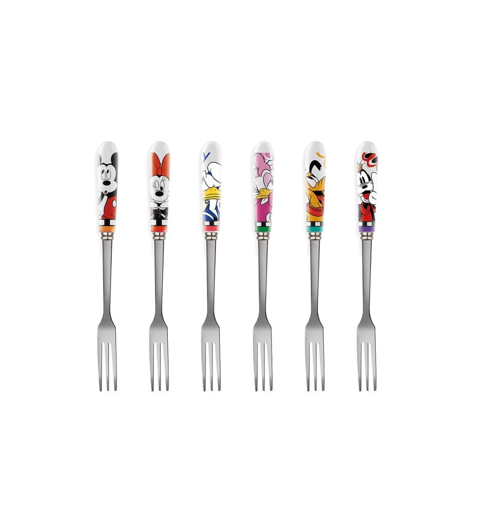 Set de 6 fourchettes à dessert Mickey et ses amis  - Forever & ever
