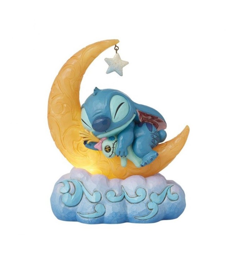 Figurine Veilleuse Stitch et Souillon sur la lune - Disney Traditions