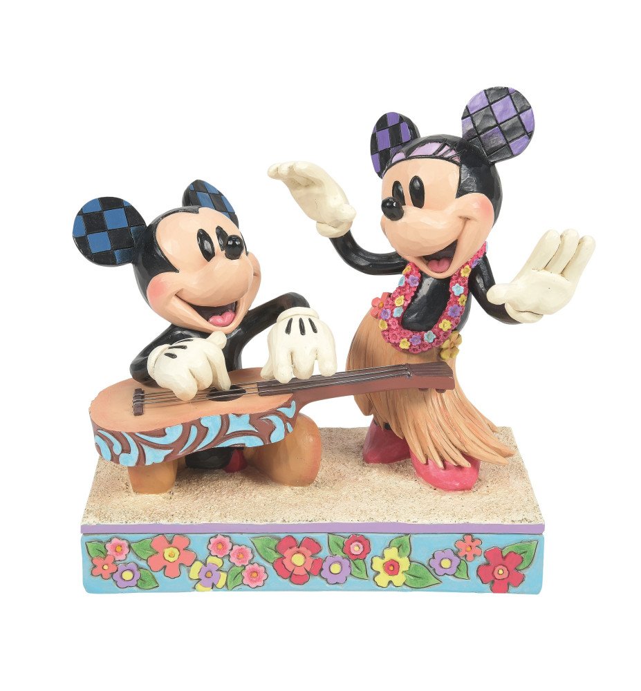 Figurine Mickey et Minnie Vacances à Hawaï - Disney Traditions