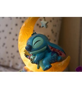 Figurine Veilleuse Stitch et Souillon sur la lune - Disney Traditions