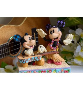 Figurine Mickey et Minnie Vacances à Hawaï - Disney Traditions