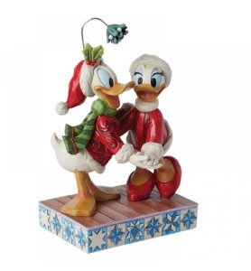 Figurine Donald et Daisy sous le gui - Disney Traditions