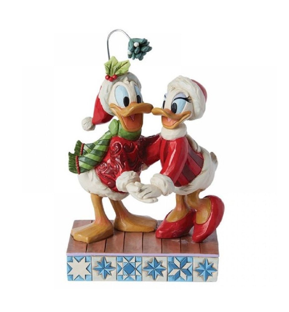 Figurine Donald et Daisy sous le gui - Disney Traditions