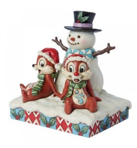 Figurine Tic et Tac Bonhomme de neige Noël - Disney Traditions