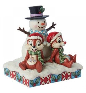 Figurine Tic et Tac Bonhomme de neige Noël - Disney Traditions