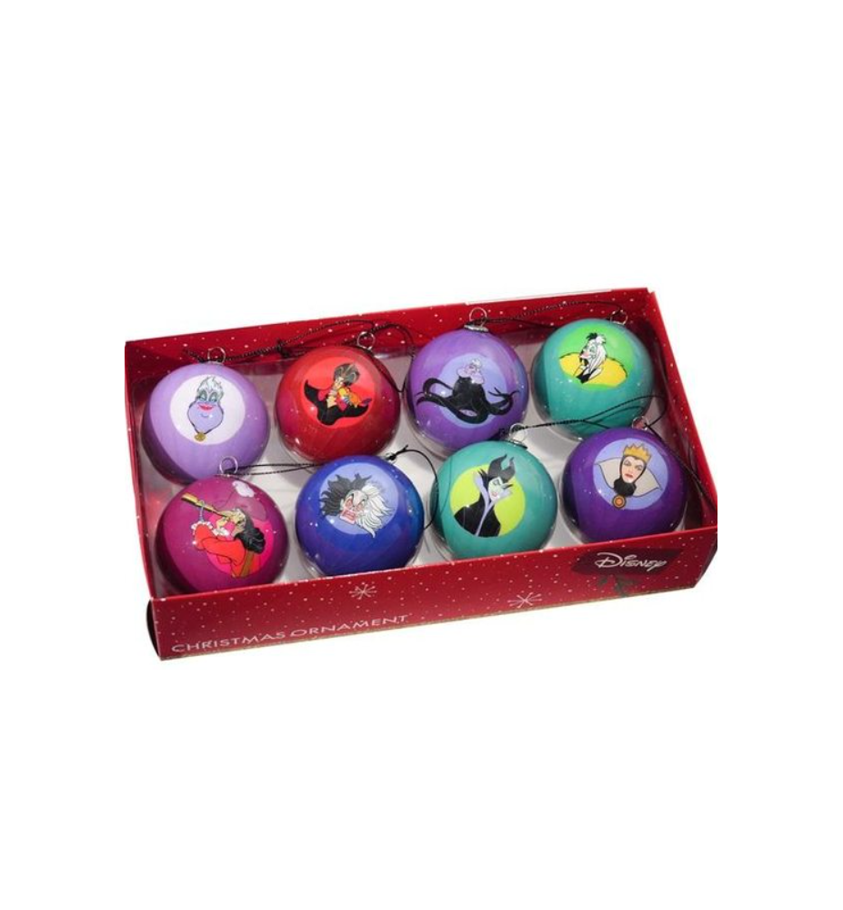 Set de 8 boules Les Villains Disney - Noël