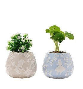 Set de 2 pot de fleurs Alice aux Pays des Merveilles - Vaisselle