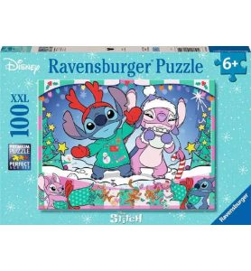 Puzzle 100 pièces Xxl Stitch et Ange Noël - Ravensburger