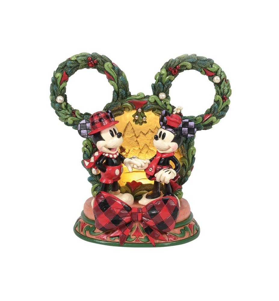 Figurine Mickey et Minnie Moment d'hiver + Led Edition Limitée- Disney Traditions