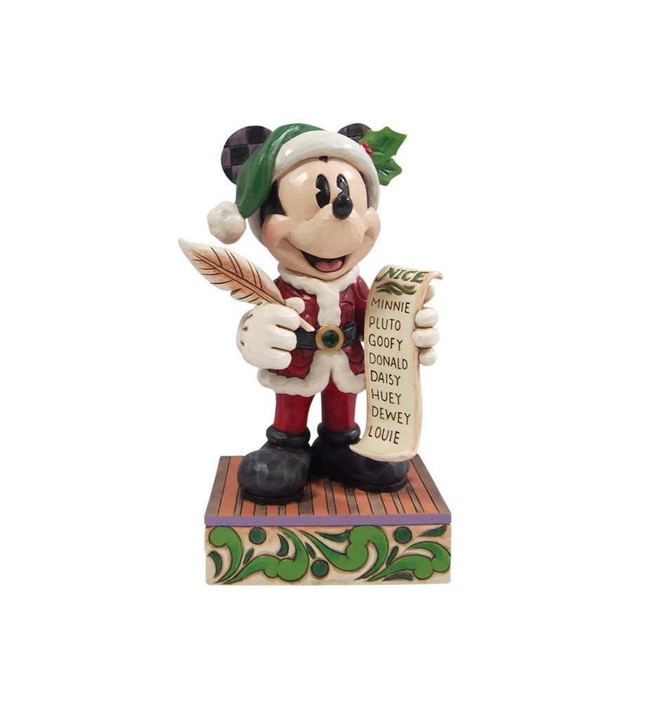 Figurine Mickey Père Noël et sa liste - Disney Traditions