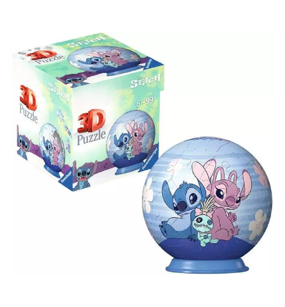Puzzle 3D rond Stitch & Angel 55 pièces- Ravensburger
