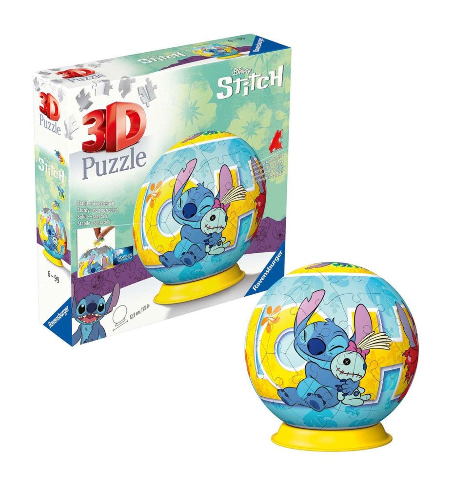Puzzle 3D rond Stitch 72 pièces- Ravensburger