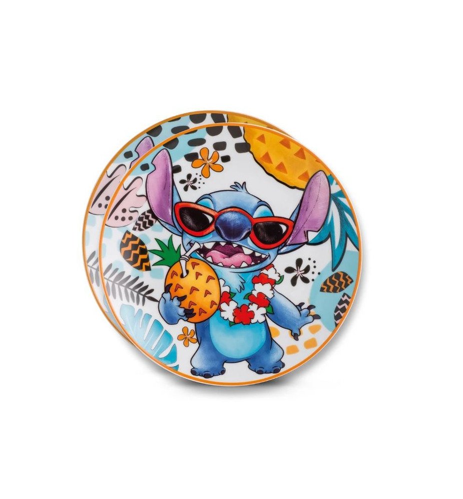 Set de 2 assiettes à dessert Stitch Blanc - Lilo et Stitch