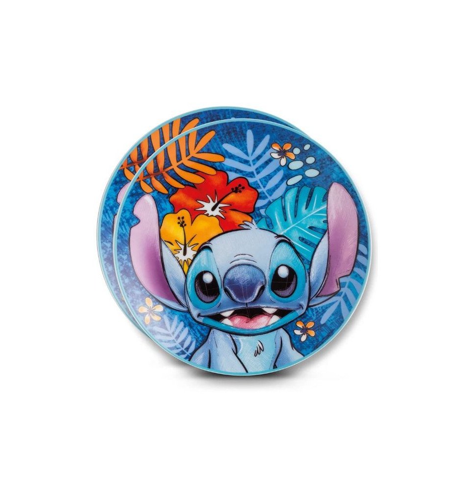 Set de 2 assiettes à dessert Stitch bleu - Lilo et Stitch