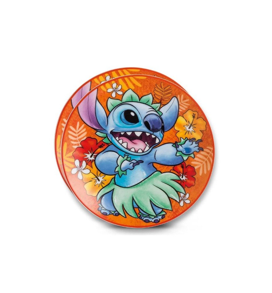Set de 2 assiettes à dessert Stitch orange - Lilo et Stitch