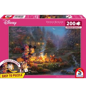 Puzzle 200 pièces Mickey ,Minnie et Pluto - Thomas Kinkade