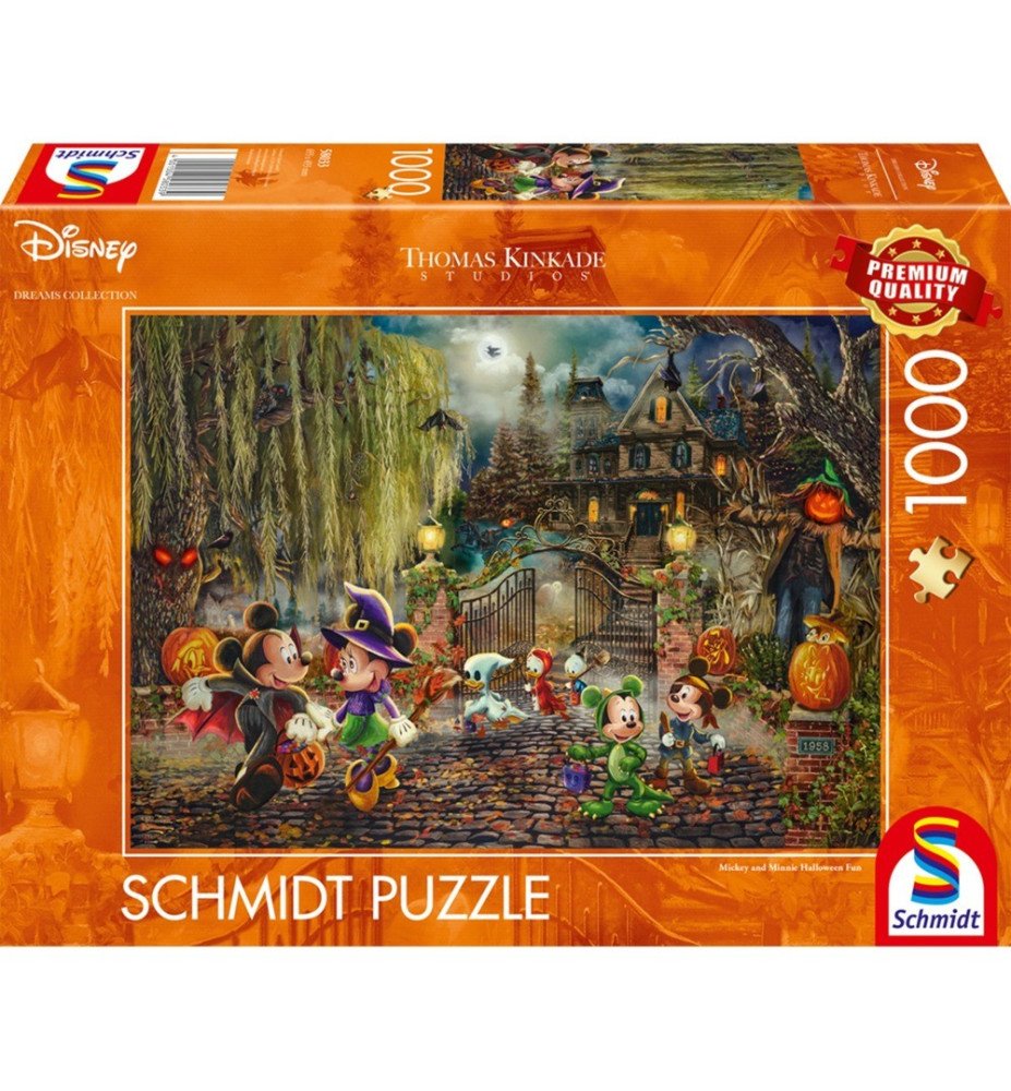 Puzzle 1000 pièces Mickey et Minnie Halloween - Thomas Kinkade