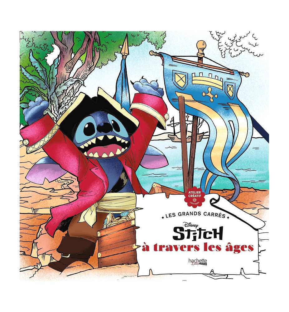Livre coloriages Stitch à travers les âges- Hachette