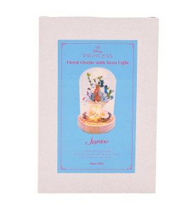 Cloche florale avec néon princesses Disney - Jasmine