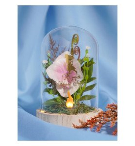 Cloche florale avec néon princesses Disney - Vaiana