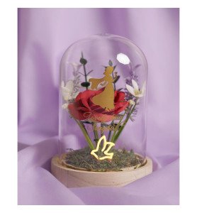Cloche florale avec néon princesses Disney - Blanche Neige