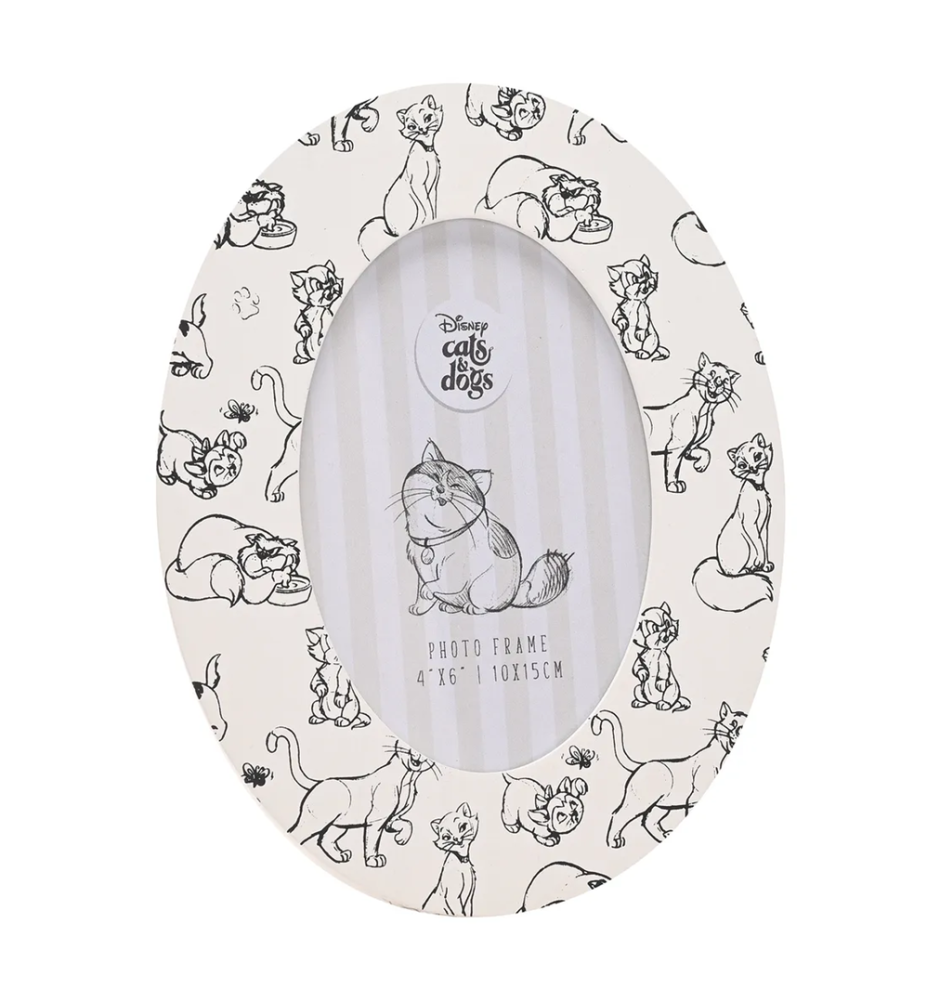 Cadre ovale Disney cats and dogs - Chats