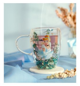 Tasse en verre Cendrillon - Disney Pastel Princess Floral
