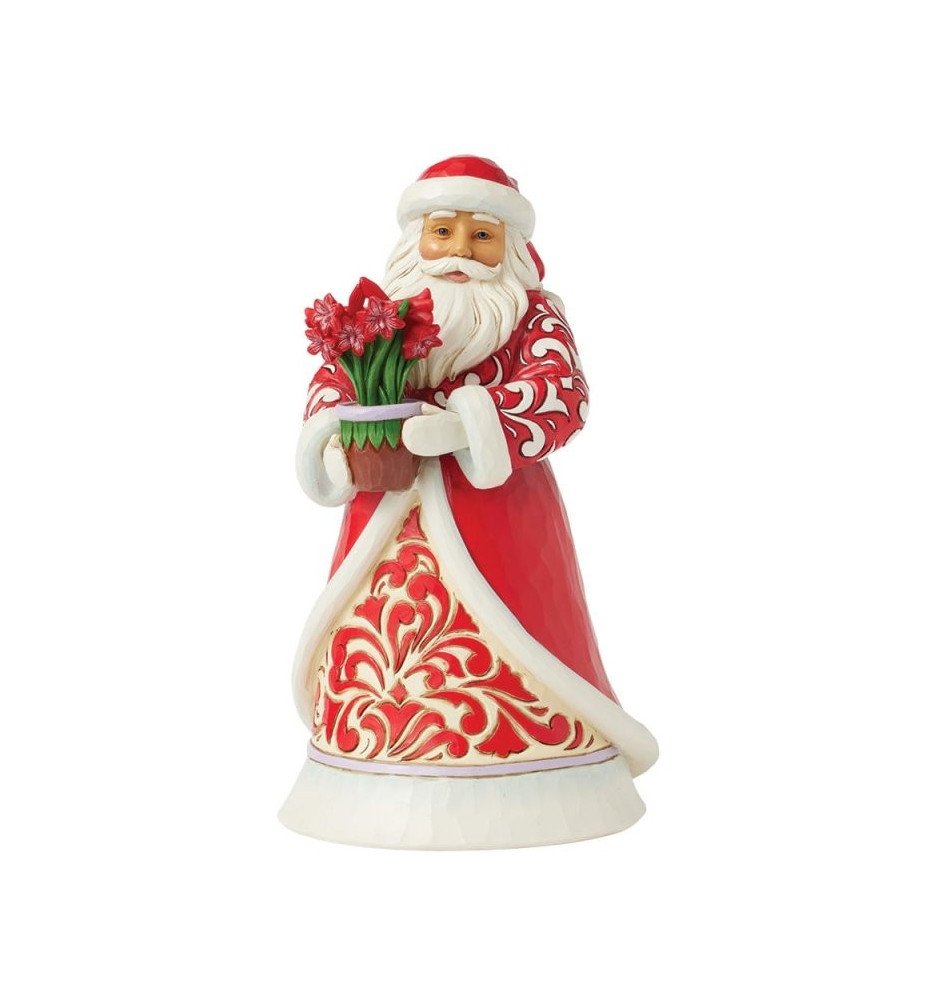Figurine Père Noël avec Amaryllis - Jim Shore Heartwood creek