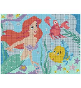Kit diamond painting Disney officiel La Petite Sirène - Hachette Heroes