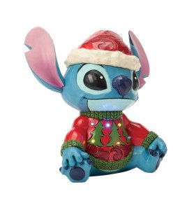 Figurine Stitch avec son sweat de Noël + led  - Disney Traditions
