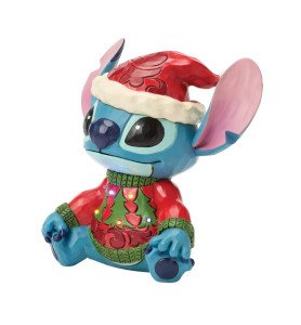Figurine Stitch avec son sweat de Noël + led  - Disney Traditions