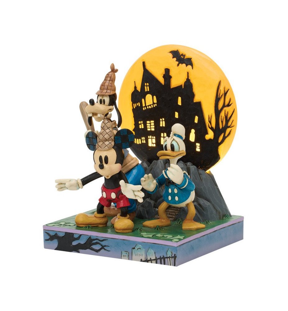 Figurine diorama Mickey ,Donald et Dingo "Look out ghosts" - Disney Traditions