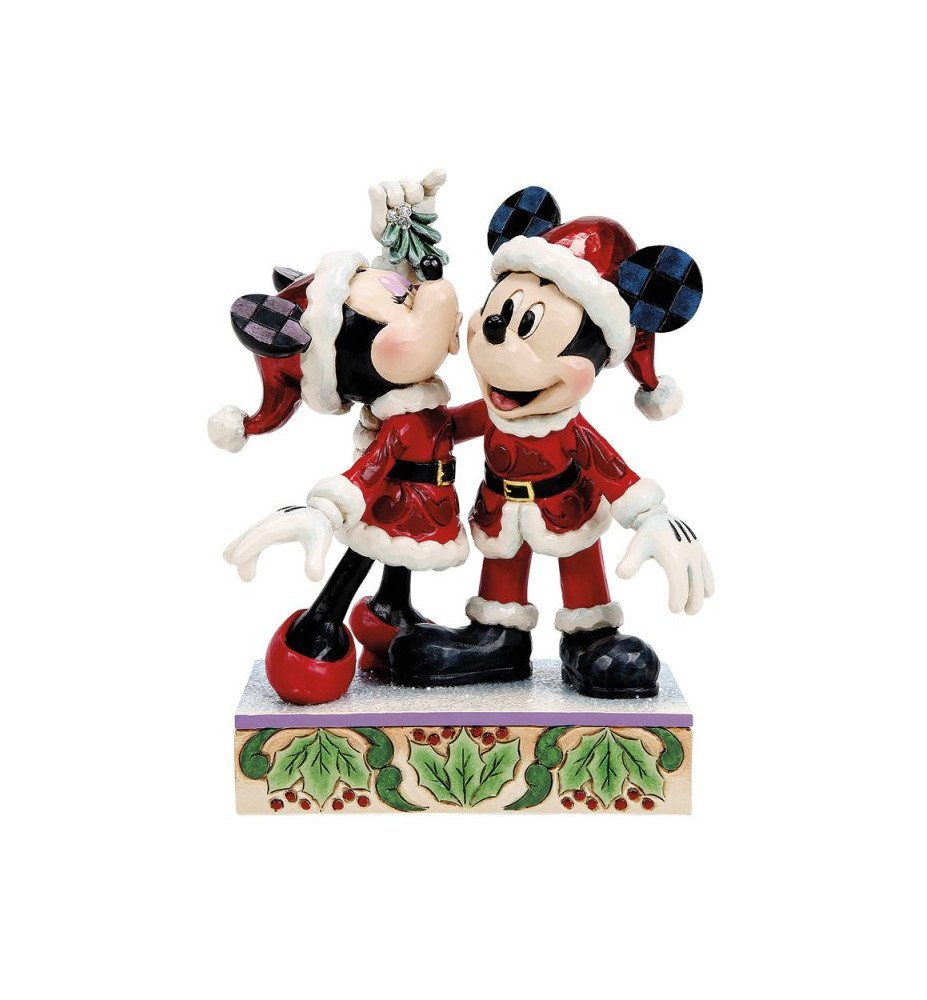 Figurine Mickey et Minnie bisous sous le gui - Disney Traditions