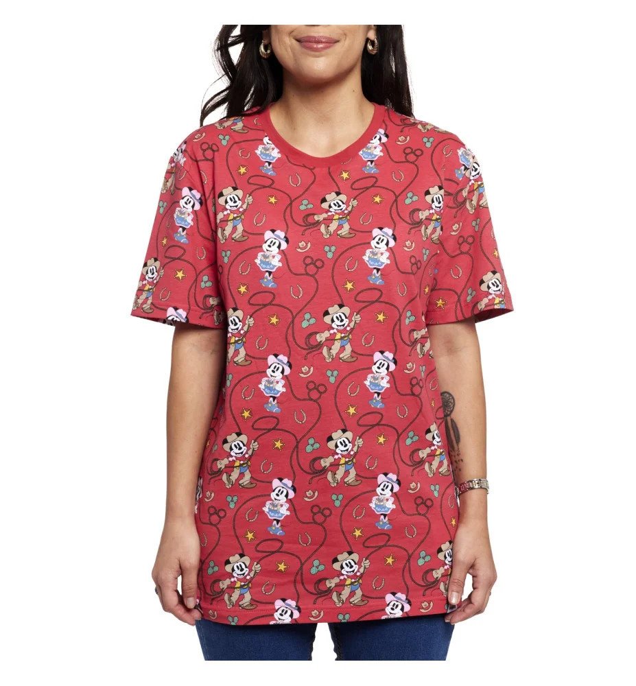 T-Shirt Unisexe Mickey et Minnie Lasso Western - Loungefly